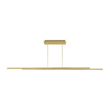 Stagger LED Linear Suspension in Natural Brass by Visual Comfort Modern