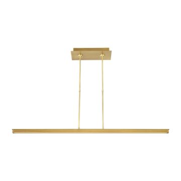 Stagger LED Linear Suspension in Natural Brass by Visual Comfort Modern