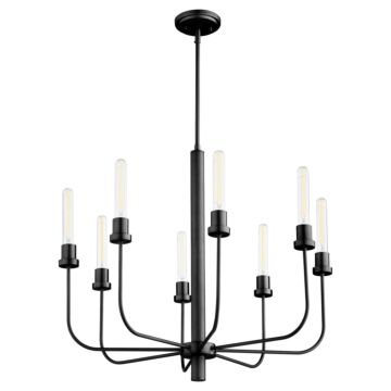 Sheridan Eight Light Chandelier in Matte Black by Quorum International
