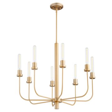Sheridan Eight Light Chandelier in Aged Brass by Quorum International