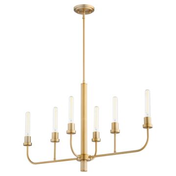 Sheridan Six Light Chandelier in Aged Brass by Quorum International