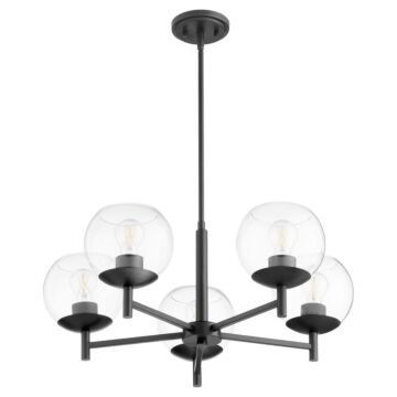 Lyon Five Light Chandelier in Matte Black by Quorum International