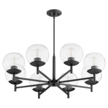 Lyon Eight Light Chandelier in Matte Black by Quorum International