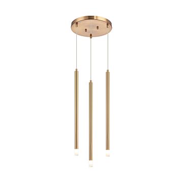 Reigndrop Three Light Pendant in Aged Gold Brass by Matteo Lighting