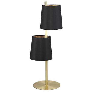 Almeida 2 Two Light Table Lamp in Brushed Brass by Eglo USA