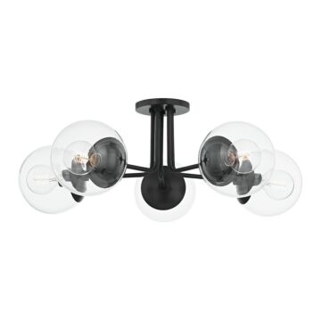 Meadow Five Light Semi Flush Mount in Old Bronze by Mitzi