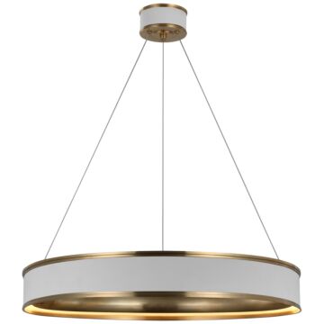 Connery LED Chandelier in Matte White and Antique-Burnished Brass by Visual Comfort Signature