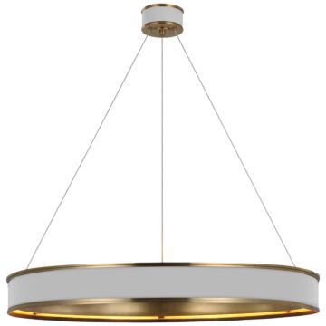 Connery LED Chandelier in Matte White and Antique-Burnished Brass by Visual Comfort Signature