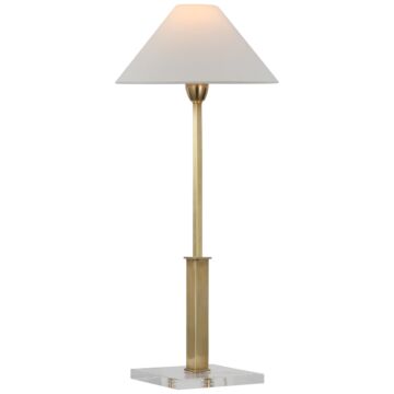 Asher LED Table Lamp in Hand-Rubbed Antique Brass and Crystal by Visual Comfort Signature