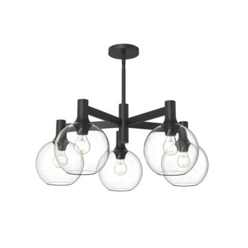 Castilla Five Light Chandelier in Clear Glass Matte Black by Alora