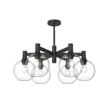 Castilla Six Light Chandelier in Clear Glass Matte Black by Alora