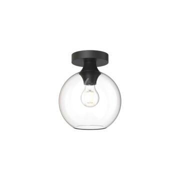 Castilla One Light Flush Mount in Clear Glass Matte Black by Alora