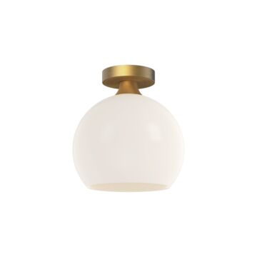 Castilla One Light Flush Mount in Aged Gold Opal Matte Glass by Alora