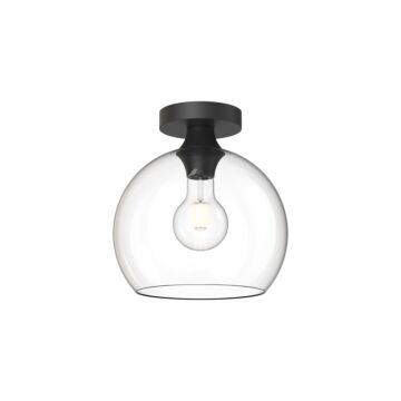 Castilla One Light Flush Mount in Clear Glass Matte Black by Alora