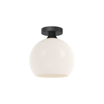 Castilla One Light Flush Mount in Matte Black Opal Matte Glass by Alora