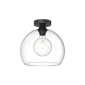 Castilla One Light Flush Mount in Clear Glass Matte Black by Alora