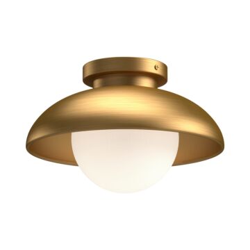 Rubio One Light Flush Mount in Aged Gold Opal Matte Glass by Alora