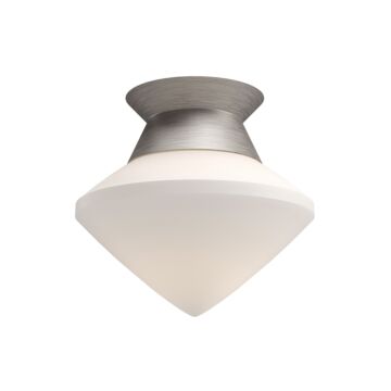 Nora One Light Flush Mount in Brushed Nickel Opal Matte Glass by Alora