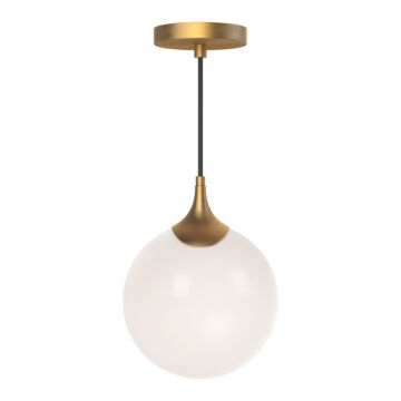 Nouveau One Light Pendant in Aged Gold Opal Matte Glass by Alora