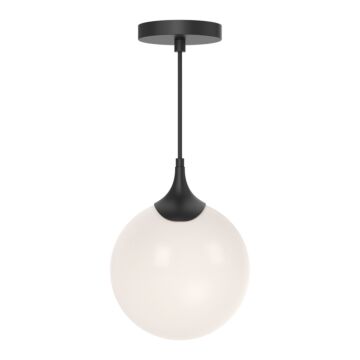 Nouveau One Light Pendant in Matte Black Opal Matte Glass by Alora