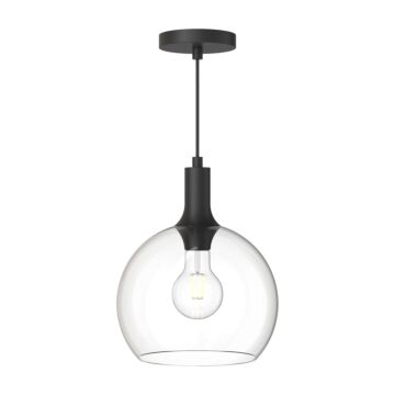Castilla One Light Pendant in Clear Glass Matte Black by Alora