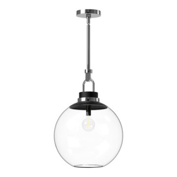 Copperfield One Light Pendant in Chrome Clear Glass by Alora