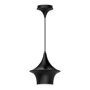 Emiko One Light Pendant in Matte Black by Alora