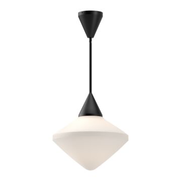 Nora One Light Pendant in Matte Black Opal Matte Glass by Alora