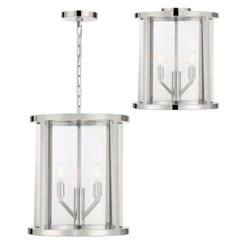 Devon 4-Light Semi-Flush Mount in Polished Nickel