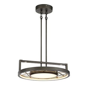 Tribeca LED Convertible Semi Flush  Pendant in Smoked Iron And Soft Brass by Metropolitan