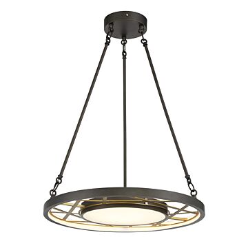 Tribeca LED Pendant in Smoked Iron And Soft Brass by Metropolitan