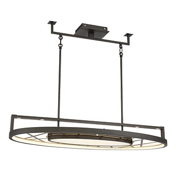 Tribeca LED Island Pendant in Smoked Iron And Soft Brass by Metropolitan