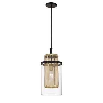 Soho Mini Pendant in Coal And Soft Brass by Metropolitan