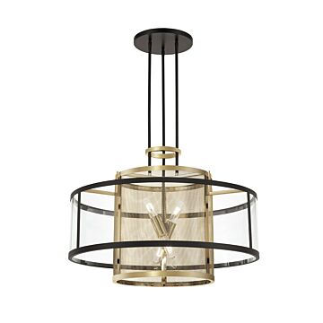 Soho Pendant in Coal And Soft Brass by Metropolitan