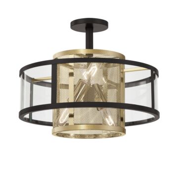 Soho Convertible Semi Flush  Pendant in Coal And Soft Brass by Metropolitan