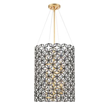 Brookcrest Foyer Pendant in Sand Coal Gold Leaf by Metropolitan