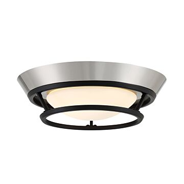 Beam Me Up LED Flush Mount in Coal With Brushed Nickel by George Kovacs