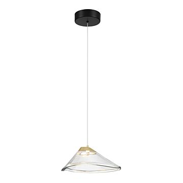 Sneer LED Mini Pendant in Coal And Sun Gold by George Kovacs