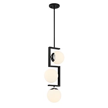 Alluria Pendant in Coal With Polished Nichel High by George Kovacs