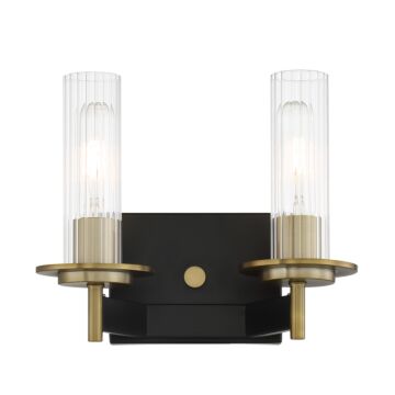 Baldwin Park Bathroom Vanity Light in Coal And Soft Brass by Minka-Lavery