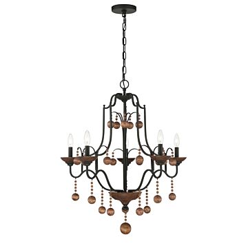 Colonial Charm Chandelier in Old World Bronze Walnut Acce by Minka-Lavery
