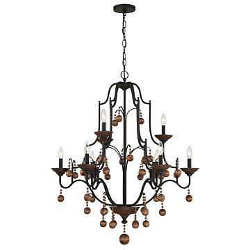 Colonial Charm Chandelier in Old World Bronze Walnut Acce by Minka-Lavery