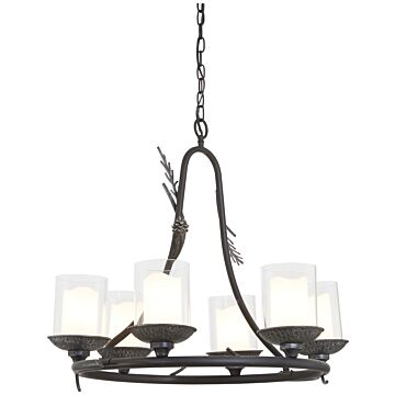Ponderosa Ridge Chandelier in Weathered Spruce Silver by Minka-Lavery