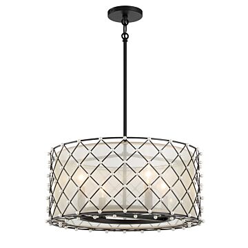 Sheer Elegance Convertible Pendant in Coal by Minka-Lavery