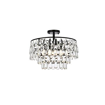 Mila 5-Light Flush Mount in Black
