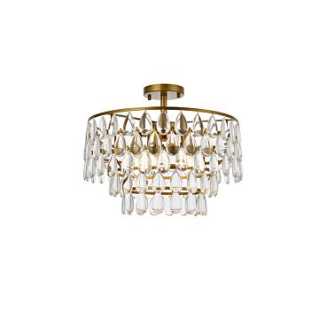 Mila 5-Light Flush Mount in Brass
