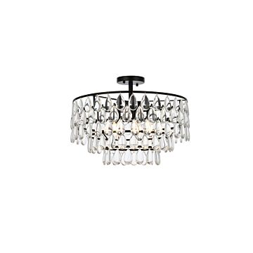 Mila 5-Light Flush Mount in Black