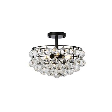 Savannah 3-Light Flush Mount in Black