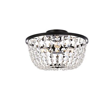 Cora 3-Light Flush Mount in Black