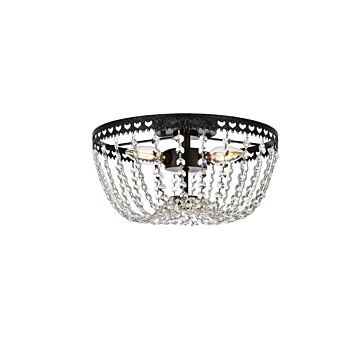 Kylie 3-Light Flush Mount in Black